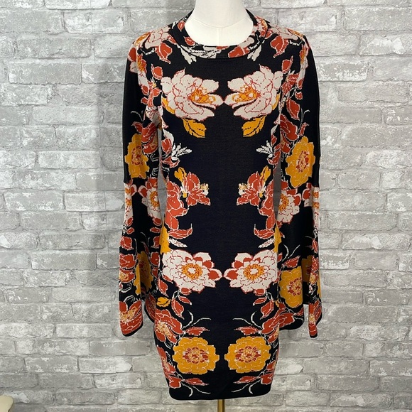 Flying Tomato Black and Orange Floral Mini Dress - Picture 2 of 10
